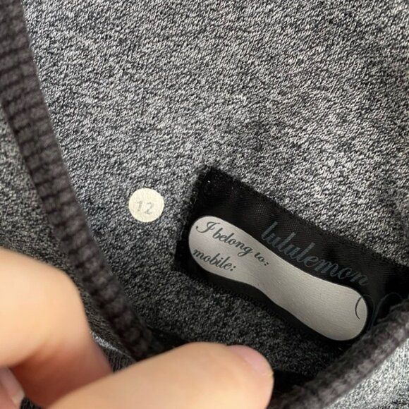 LululemonClassicScubaFullZipHoodieHeatheredGrayBlackUS12 - Picture 6 of 6